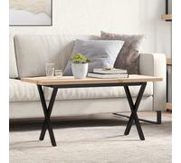 Coffee Table X-Frame 90x40x45.5 cm Solid Wood Pine and Steel Berkfield Home Brown One Size