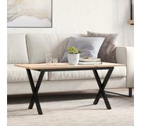 Coffee Table X-Frame 90x40x45 cm Solid Wood Pine and Steel Berkfield Home Brown One Size
