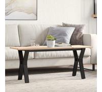 Coffee Table Y-Frame 110x40x45 cm Solid Wood Pine and Steel Berkfield Home Brown One Size
