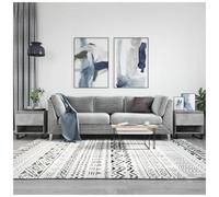 Coffee tables 2pc Concrete Grey 50x46x50cm Engineered Wood Metal with storage