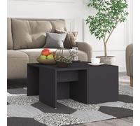 Coffee Tables 4pc Grey Engineered Wood 33x33x33cm Modular Nesting Set Compact UK