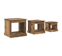vidaXL Coffee Table 3 pcs Old Wood Engineered Wood