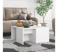 Coffee Tables Set 4 White Engineered Wood 33x33x33 cm Modern Nesting Side Tables