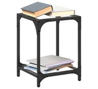 (transparent, 30 x 30 x 40 cm/ 1 pcs) vidaXL Coffee Tables with Black Glass Top End Table Side Table 2 pcs Steel