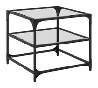 Coffee Tables with Transparent Glass Top Side Table End Table Steel vidaXL