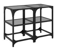 Coffee Tables with Transparent Glass Top Side Table End Table Steel vidaXL