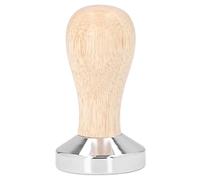 Coffee Tamper, 49mm Stainless Steel Espresso Press Tamper with Wooden Handle for Cafe Coffee Grounds