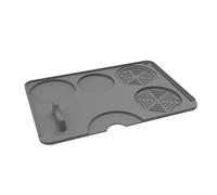 Coffee Tamper Mat Anti-Slip Silicone Tamping Station with Raised Edges for Grounds Containment - Black 9.4x6.3 Inch(Gray)
