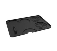 Coffee Tamper Mat Anti-Slip Silicone Tamping Station with Raised Edges for Grounds Containment - Black 9.4x6.3 Inch(Black)