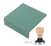 Coffee Tamper Set 58mm Premium Beech Handle Stainless Steel Coffee Hammer with Embossed Tamping Mat for Home Baristas Coffee Corner (Green)
