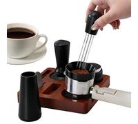 Coffee Tamper Set, Universal Use Tamper Station and Distributor Tool with 7 Pieces Included, Dosing Funnel, Tamper and Leveler - For Home, Kitchen, Bar, Counter, Tens