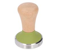 Coffee Tamper with Wood Handle, 58mm Stainless Steel Base, Beech Material, Brown - Ergonomic Grip, Flat Smooth Press, Ideal for Beginners and Baristas (58mm)