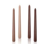 Coffee Tapered Candles, Gradient Dinner Candles, Non Drip Long Non Scented for Birthday Valentine's Day Hanukkah Christmas Halloween Home Decoration 4PCS