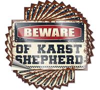 Coffee Tattoos Aesthetic Decals, Men Cave Decor Cute Pattern Design for Motorcycle Notebook | Bumper Removable Vinyl Beware of Karst Shepherd(8X12CM)