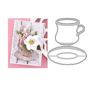 Coffee Tea Cup Die Cuts for Card Making,Metal Cutting Dies Embossing Paper Dies for Scrapbooking DIY Album Card Making Supplies