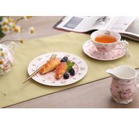 Coffee Tea cups and Saucers set of 2 Vintage Flora Rose Lavender Porcelain Gift Box (Rose Pink 2pc Set) London Boutique Rose One Size