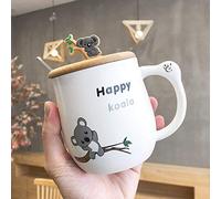 Coffee Tea Cups Breakfast Milk Mugs Ceramic Cup Cartoon Koala Mug with Lid and Spoon 450ML D