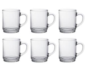 Coffee tea mugs 6x Duralex Clear Duralex Lys Stackable 260ml VERSAILLES