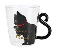 Coffee Tea Mugs, Animal Shaped Cute Handmade Mugs Funny Cat Mug Novelty Gift for Kids Cat Lovers(Black cat)