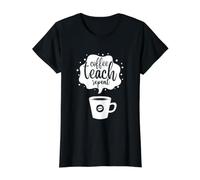 Coffee Teach Repeat School Teacher Lover Value Graphic T-Shirt, Women, Black, XL