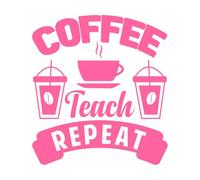 Coffee Teach Repeat Typography Wall Stickers Paster Paper 42x46.5cm Personalized Customization Pink