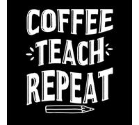 Coffee Teaches Repetition Back to School Teacher Wall Decals PVC 49.2x59cm Do not Damage The Wall Surface White