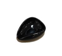 Coffee Teapot Spoon Rest for Coffee Bar, Ceramic Bean-Shaped Small Holder (Black)