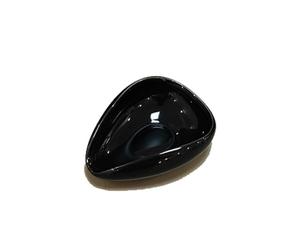 Coffee Teapot Spoon Rest for Coffee Bar, Ceramic Bean-Shaped Small Holder (Black)