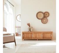 Coffee Tek - TV unit in solid teak - 180 cm Natural