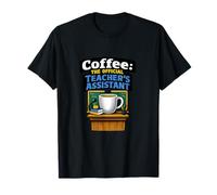 Coffee The Official Teachers Assistant Stencil Design T-Shirt