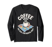 Coffee The Real Continental Drift Funny Coffee Map Long Sleeve T-Shirt