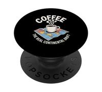Coffee The Real Continental Drift Funny Coffee Map PopSockets Adhesive PopGrip