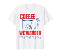 Coffee Then We Wander Classic Outdoor Design Value Graphic T-Shirt, Men, White, S
