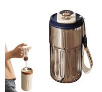 Coffee Thermos with Temperature Display,Travel Coffee Mug Coffee, 450ml Temperature Display Water Bottle, Smart Thermal Coffee Mug with LED Temperature Display, Vacuum Insulated Travel Mug (F)