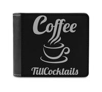 Coffee Till Cocktails Printed Bifold Wallet with Hidden Compartments Pocket Money and Credit Card Holder for Men Women