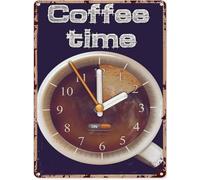 Coffee Time Vintage Metal Aluminum Tin Sign Door Signs Exterior Home Cave Garage bar Country Poster Club Wall Plaque Decoration Retro Aluminum Sign 8x12 Inch