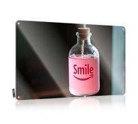 Coffee Tin Sign A Pink Bottle With "Smile" Printed On It. Tin Sign Beer Decorations For Man Cave Funny Signs For Bedr(30X40CM)