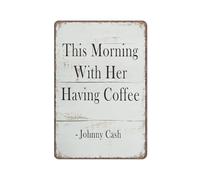 Coffee Tin Sign Kitchen Home Decor, Rustic This Morning With Her Having Coffee tin sign Funny Metal Sign Poster Wall Art for Kitchen Garden Bathroom Farm Home Coffee Decor Tin Sign,5.5x8 inches
