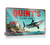 Coffee Tin Sign Quint'S Dadq Qaw'T Shark House Tin Sign Tin Decor Garage Signs For Men Vintage(20X30CM)