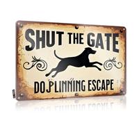Coffee Tin Sign Shut The Gate, Dog Lining Escape. Tin Sign Tin Decor Garage Signs For Men Vintage(30X40CM)