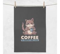 Coffee To Survive Nine Lives Tea Towel