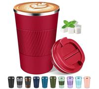 Coffee Travel Mug 12oz Insulated Coffee Mug with Lid Portable Spill-Proof Coffee Travel Mug No Handle Reusable Stainless Steel Mug Keeps Cold and Hot Suitable for Car, Daily, Travel and Gifts