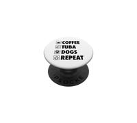 Coffee Tuba Dogs Repeat Life Simple Basic Icons PopSockets Adhesive PopGrip