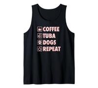 Coffee Tuba Dogs Repeat Life Simple Basic Icons Tank Top