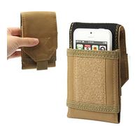 Coffee Universal Cordura Army Bag Pouch for iPhone 4 5 5c 6 7 Galaxy S4 S5 S6 S7 S3 Mini