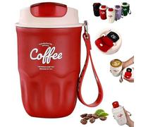 Coffee Vacuum Flask, Portable Coffee Cup with Lid & Handle, Intelligent Temperature Display, Stainless Steel Insulated Water Bottle, Travel CoffeeMug for Hot and Cold Drinks