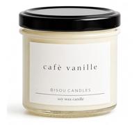 Coffee Vanilla Artisan Soy Candle - Rich Roasted Cafe & Sweet Vanilla Scent - Handmade 20h Burn - 100g Natural Wax in Glass Jar - Energizing Home Decor & Cozy Gift for Coffee Lovers