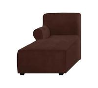 Coffee Velvet L-Sd Sectal Sofa Slipcover Soft Anti-Slip Machine Washable Couch Protector for Chaise Loun (Left Side) - Fur Cover