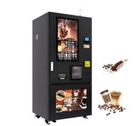 Coffee Vending Machine, Touchscreen Bean-to-Cup Brewing System, Hot & Cold Dispenser with Cash/Card/Mobile Payment for Business Use, 24/7 Service