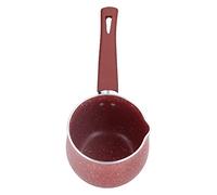 Coffee Warmer Boiling Pot Mini Milk Pan Non Stick Aluminum Alloy Anti Scalding for Cooking (Red)